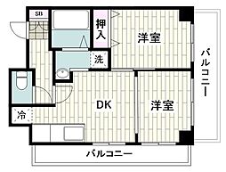 エトワールヤマト 2DKの間取図画像