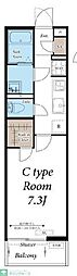 リブリ・西鶴間 1Kの間取図画像