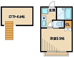 メルフィス東林間 1Kの間取図画像