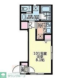 グッドウィル相模大野 1Kの間取図画像