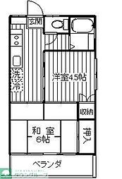 メゾン丘 2Kの間取図画像