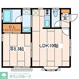 ラーク南 1LDKの間取図画像