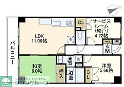 サニーヒル2 2SLDKの間取図画像