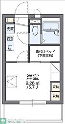 レオパレスグラッド2 1Kの間取図画像