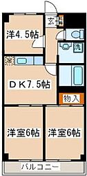 スカイマンション 3DKの間取図画像