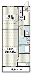 ドリームハイ四季美台 1LDKの間取図画像