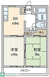 ビューラー白根B棟 2DKの間取図画像