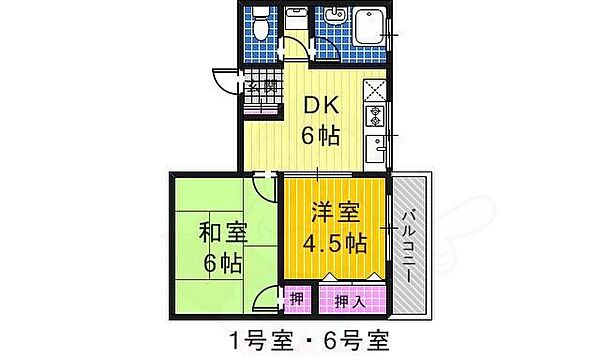 山本マンション 406｜大阪府堺市北区百舌鳥赤畑町３丁(賃貸マンション2DK・4階・36.45㎡)の写真 その2