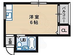 メゾン山之内 ワンルームの間取図画像