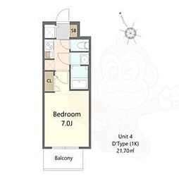堺市西区浜寺石津町西1丁マンション 1Kの間取図画像