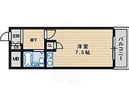 アネックスコンドウ ワンルームの間取図画像