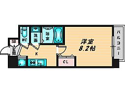 フォーリアライズ大阪エレナ 7階1Kの間取り