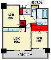 シャンピア真鶴 802 ｜ 福岡県北九州市小倉北区真鶴２丁目1-10（賃貸マンション2LDK・8階・53.09㎡） その2