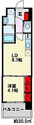 JR筑豊本線 奥洞海駅 徒歩5分の賃貸マンション 4階1LDKの間取り