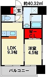JR鹿児島本線 九州工大前駅 徒歩25分の賃貸マンション 8階1LDKの間取り