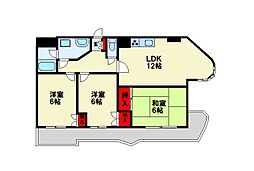 パラシオ高塔 3LDKの間取図画像