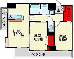 グレンフォレスト到津 2LDKの間取図画像