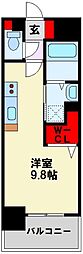 コンダクトレジデンス戸畑 ワンルームの間取図画像