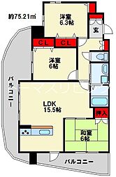 サンシャイン真鶴リバーサイド 3LDKの間取図画像