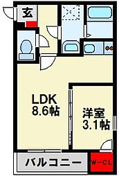 ジーメゾン戸畑 1LDKの間取図画像