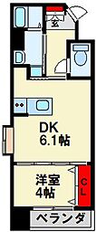 北九州市小倉北区中井3丁目マンション 1DKの間取図画像