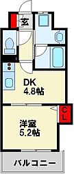 ザスクエアプラチナレジデンス 1DKの間取図画像