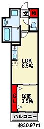 サンクレシア戸畑駅前2 1LDKの間取図画像