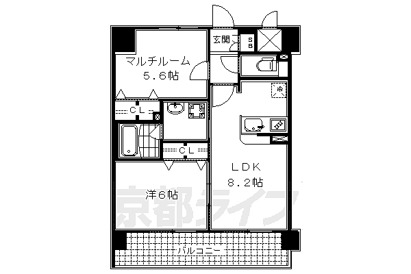 エステムプラザ京都河原町通 303｜京都府京都市下京区紺屋町(賃貸マンション2LDK・3階・42.43㎡)の写真 その2