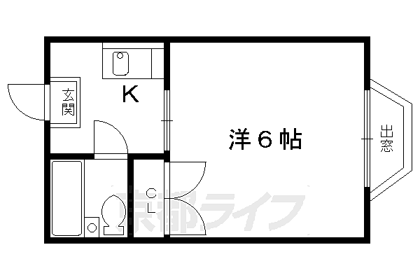 ハイム上賀茂 210｜京都府京都市北区上賀茂向縄手町(賃貸マンション1K・2階・18.00㎡)の写真 その2