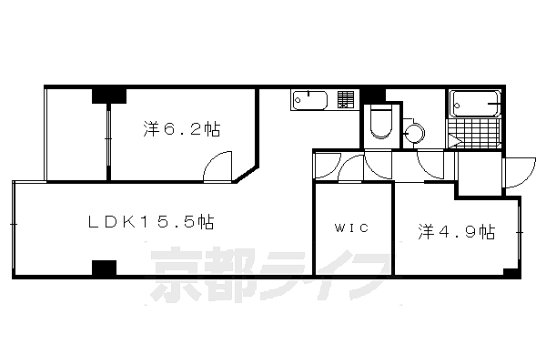 京都府京都市上京区新白水丸町(賃貸マンション3LDK・2階・65.64㎡)の写真 その2