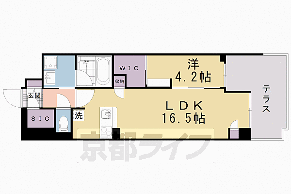 シャーメゾン京都御所西 103｜京都府京都市上京区梅屋町(賃貸マンション1LDK・1階・54.08㎡)の写真 その2