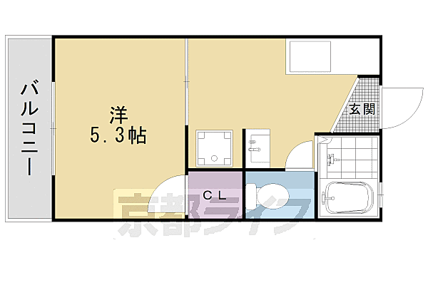 北山ヒルズ B-202｜京都府京都市北区上賀茂菖蒲園町(賃貸アパート1K・2階・20.64㎡)の写真 その2