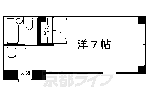 メゾン大垣 202｜京都府京都市左京区田中西浦町(賃貸マンション1R・2階・18.16㎡)の写真 その2