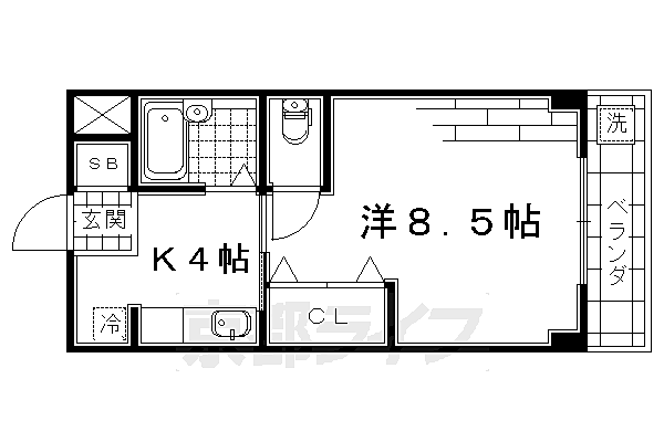 京都府京都市伏見区深草綿森町(賃貸マンション1K・3階・24.00㎡)の写真 その2