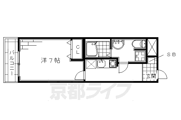 京都府京都市伏見区竹田久保町(賃貸マンション1K・2階・25.65㎡)の写真 その2