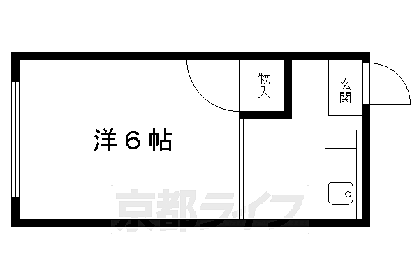 パレ修学院 18｜京都府京都市左京区山端川原町(賃貸アパート1K・2階・19.23㎡)の写真 その2