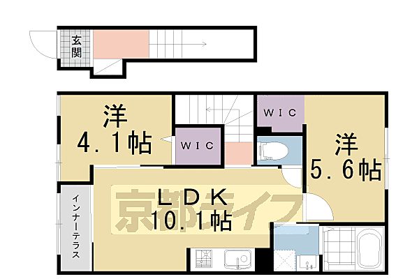 Ｃａｍｅｒａ（カーメラ）幡枝 205｜京都府京都市左京区岩倉幡枝町(賃貸アパート2LDK・2階・53.04㎡)の写真 その1