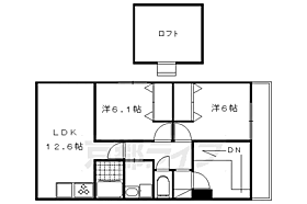 京都グランデII番館 301 ｜ 京都府京都市上京区裏風呂町（賃貸アパート2LDK・3階・63.56㎡） その2