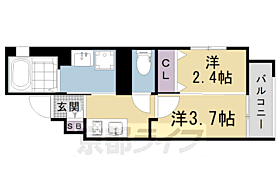 アクアプレイス京都北白川 401 ｜ 京都府京都市左京区浄土寺西田町（賃貸マンション2K・4階・22.34㎡） その2