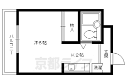 京都市営烏丸線 今出川駅 徒歩4分の賃貸マンション 3階1Kの間取り