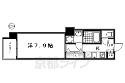 レジデンス京都ゲートシティ 1Kの間取図画像