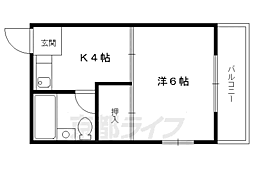 叡山電鉄叡山本線 茶山・京都芸術大学駅 徒歩4分の賃貸マンション 3階1Kの間取り