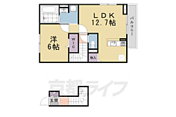 キャッスルヴュー山口 2階1LDKの間取り