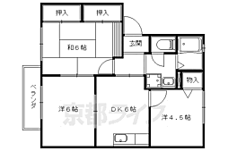 京都地下鉄東西線 東野駅 徒歩5分の賃貸アパート 1階3Kの間取り