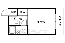 長谷川マンション 1Kの間取図画像
