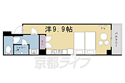 バウハウス富小路三条 4階1Kの間取り