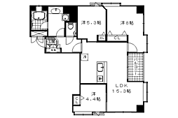 プリオーレ京都三条高倉 3LDKの間取図画像