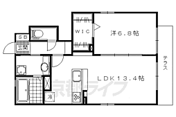 JR東海道・山陽本線 山科駅 徒歩9分の賃貸アパート 1階1LDKの間取り