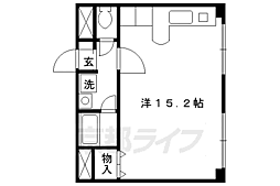京都市営烏丸線 鞍馬口駅 徒歩9分の賃貸マンション 1階ワンルームの間取り