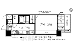 JR東海道・山陽本線 京都駅 徒歩10分の賃貸マンション 4階1Kの間取り